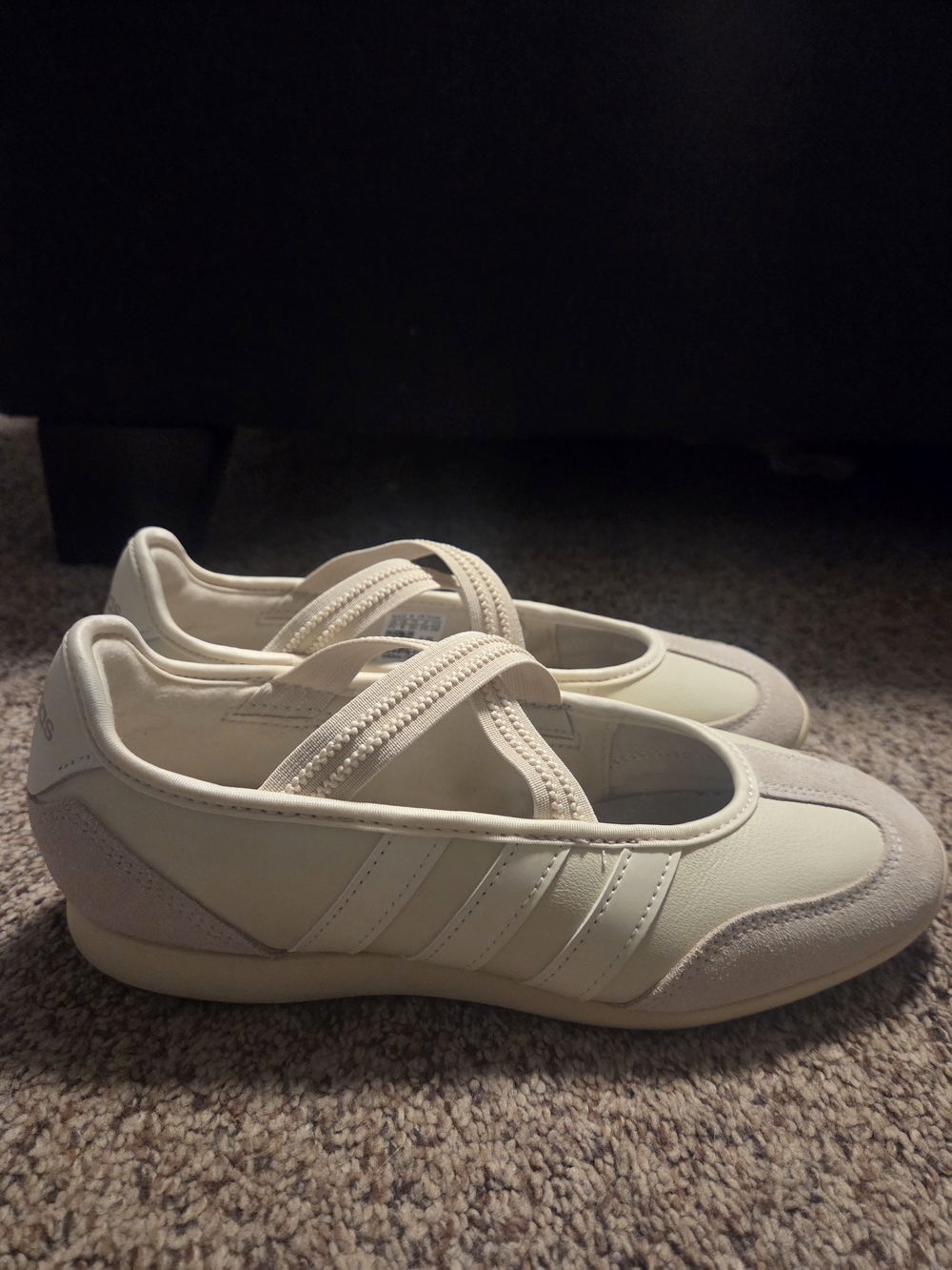 adidas Women's Cream White Sneakers with Cross Strap